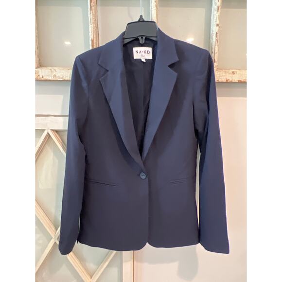 NA-KD size 36 US small navy blue blazer jacket - Picture 1 of 4